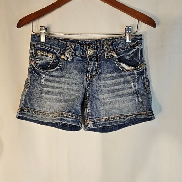 Maurices Pants - Maurices Distressed Denim‎ Jean Shorts Medium Wash Classic Summer Style Size 12
